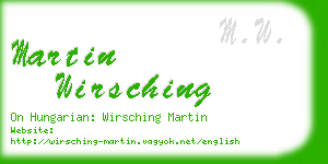 martin wirsching business card